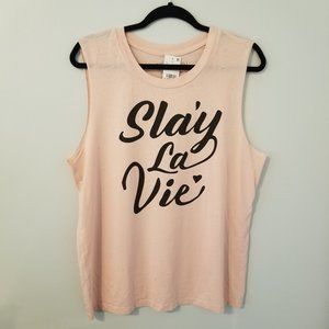 Fifth Sun Slay La Vie Tank Pink XL